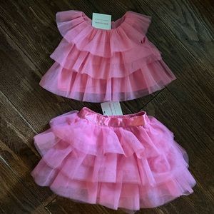 NWT Janie and Jack x Juno Valentine strawberry pink outfit